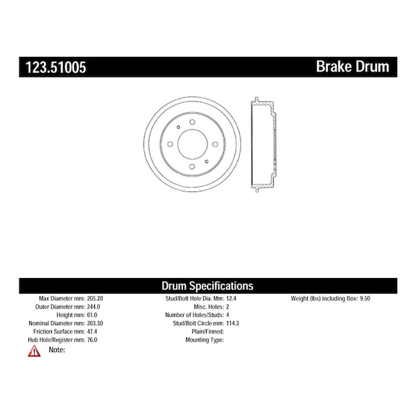 Standard Brake Drum,123.51005